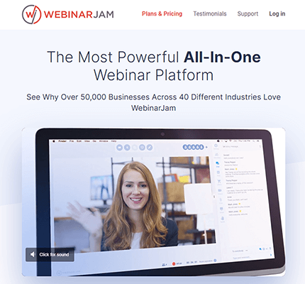 webinarjam homepage