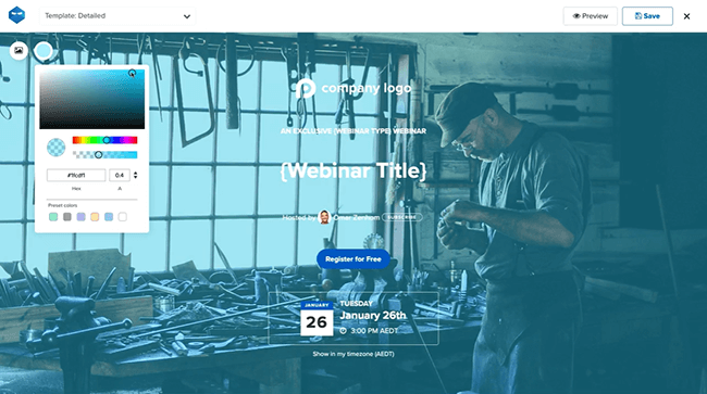 webinarninja page builder