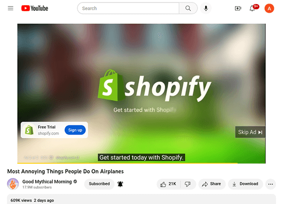 youtube ad