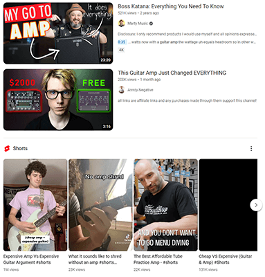 youtube search guitar amp review